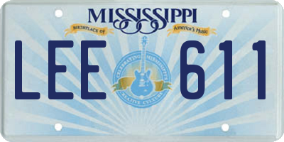 MS license plate LEE611