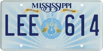 MS license plate LEE614