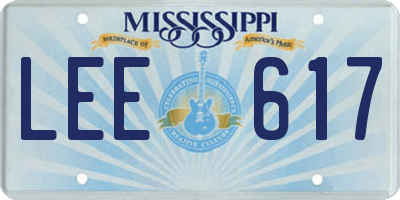 MS license plate LEE617