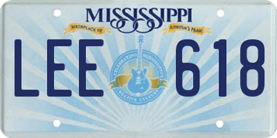 MS license plate LEE618