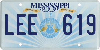 MS license plate LEE619