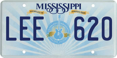 MS license plate LEE620