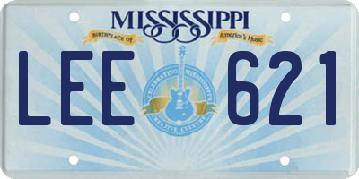 MS license plate LEE621
