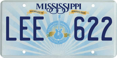 MS license plate LEE622