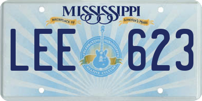 MS license plate LEE623