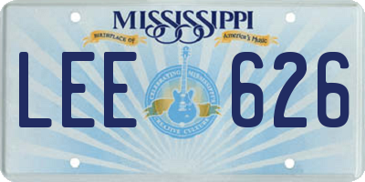 MS license plate LEE626