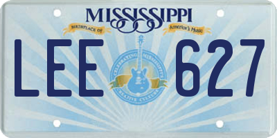 MS license plate LEE627