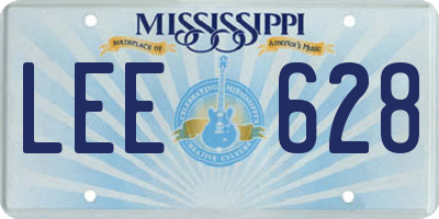 MS license plate LEE628