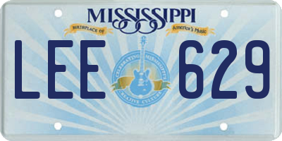 MS license plate LEE629