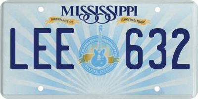 MS license plate LEE632