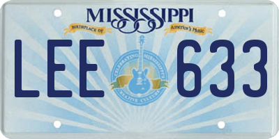 MS license plate LEE633