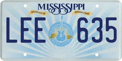 MS license plate LEE635