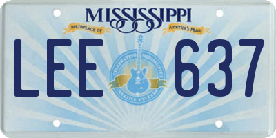MS license plate LEE637