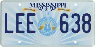 MS license plate LEE638
