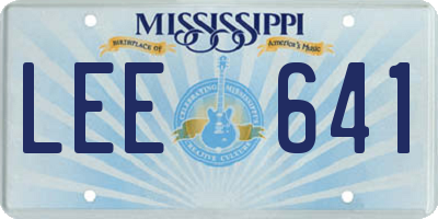 MS license plate LEE641