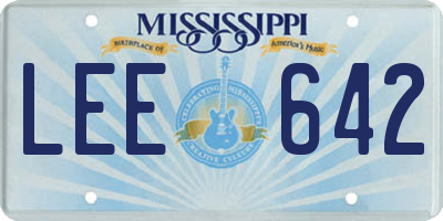 MS license plate LEE642
