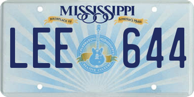 MS license plate LEE644