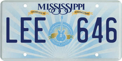 MS license plate LEE646