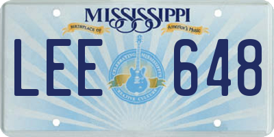 MS license plate LEE648