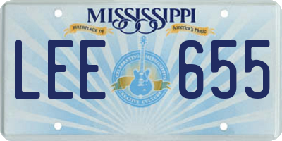MS license plate LEE655