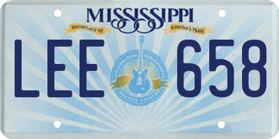 MS license plate LEE658