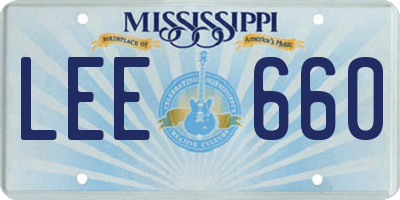 MS license plate LEE660