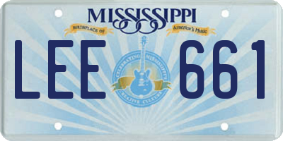 MS license plate LEE661
