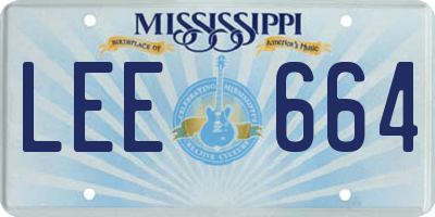 MS license plate LEE664