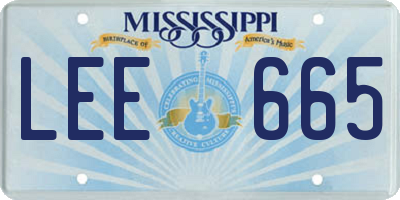 MS license plate LEE665