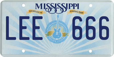 MS license plate LEE666