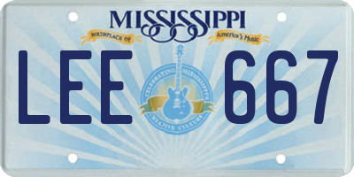 MS license plate LEE667