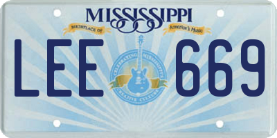 MS license plate LEE669