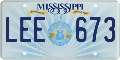 MS license plate LEE673