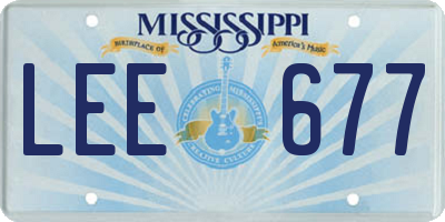MS license plate LEE677