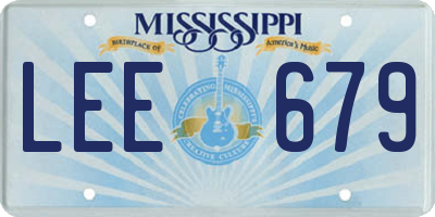MS license plate LEE679