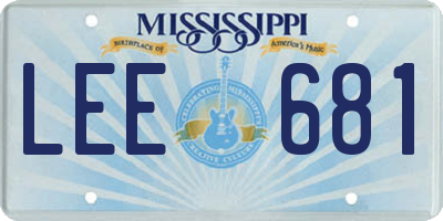 MS license plate LEE681