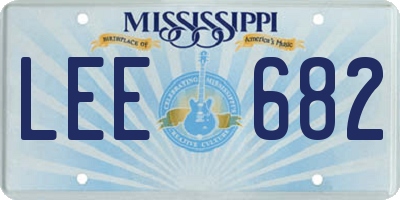 MS license plate LEE682