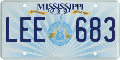 MS license plate LEE683