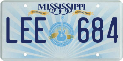 MS license plate LEE684