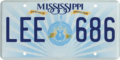 MS license plate LEE686