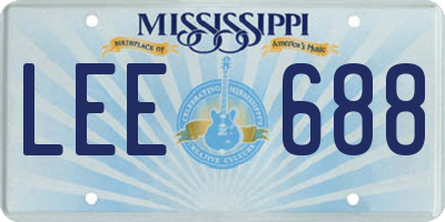 MS license plate LEE688