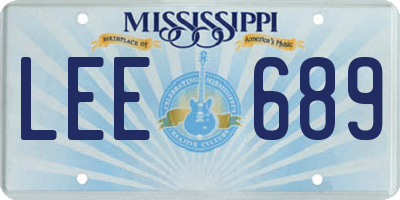 MS license plate LEE689