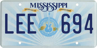 MS license plate LEE694