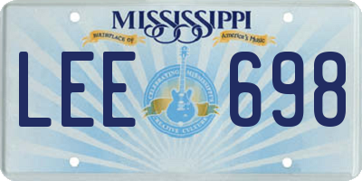 MS license plate LEE698