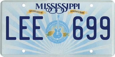 MS license plate LEE699