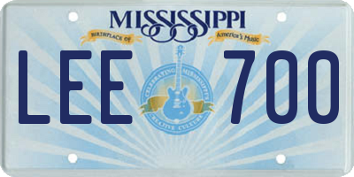 MS license plate LEE700