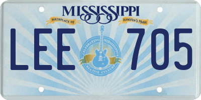 MS license plate LEE705