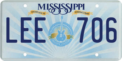 MS license plate LEE706