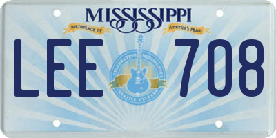 MS license plate LEE708