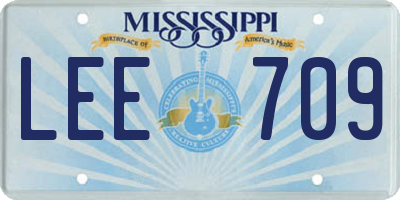 MS license plate LEE709